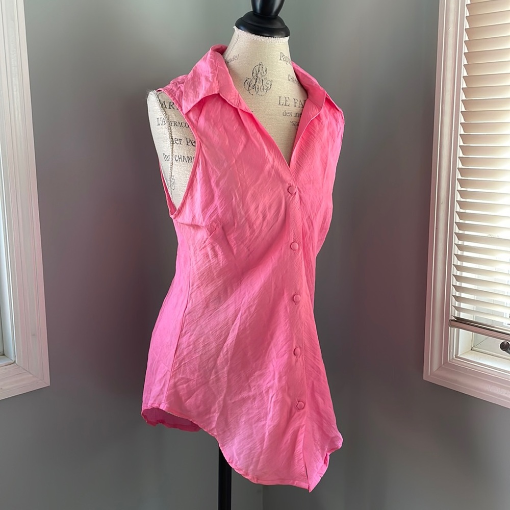 Chan Luu pink silk sleeveless top NWOT Size L